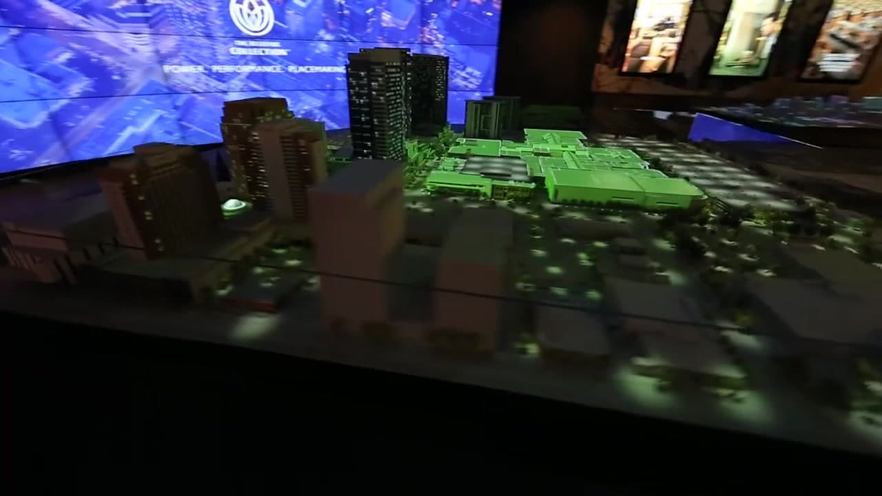 The Studio — projection mapping with zone highlighting active