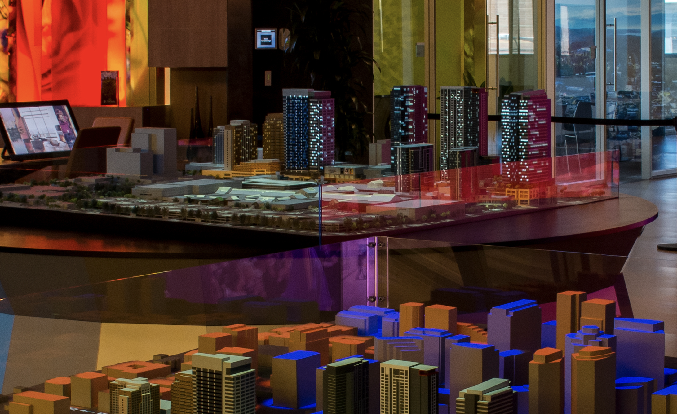 The Studio — projection mapping on both architectural models